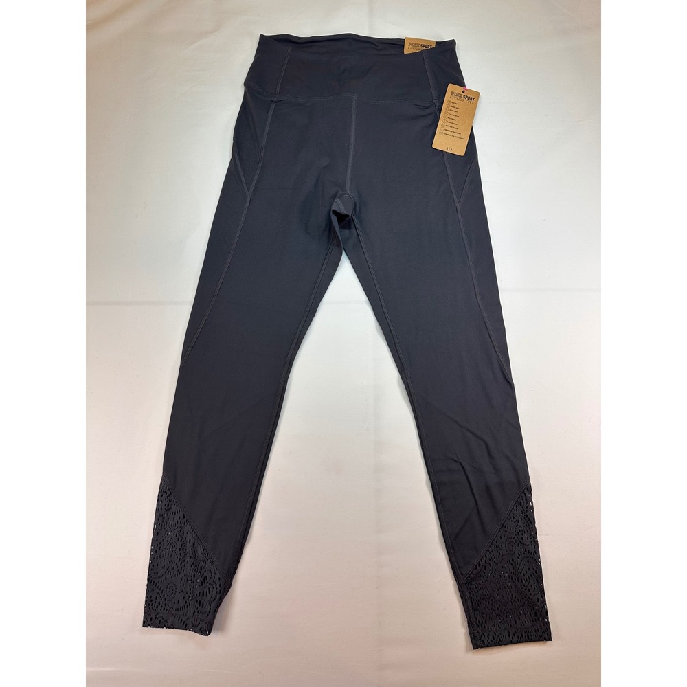 Pink Sport Buttery Soft High Waist 7/8 Ankle Leggings Lace Detail Gray Small